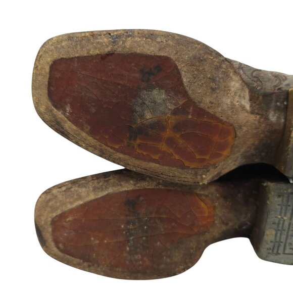 Corral Western Boots Leather Women 6.5M Cross Stud Embroidery Square Toe Cowgirl - Picture 9 of 14